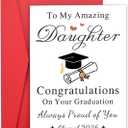 2 x 2026 Graduation Gifts for Her Class of 2026 Gifts Bulk College Graduation Cards for Daughter Valentine Gift for College Girl Best Gift for High School Senior Year Night Proud of You Card with Envelope