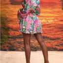 BEAUDRM Women's Tropical Dresses Summer Dress Vacation Beach Sundresses Sexy Long Bell Sleeve Two Piece Vacation Outfits (XL)