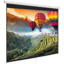 Pyle Manual Pull-Down Projector Screen - Universal 84-inch Roll-Down Retractable Manual Projection Screen w/ Auto-Locking, Adjustable Screen Height, Black Masking Border - 50.3” x 67.3” PRJSM9406