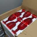 24 Pcs Red Vintage Wine Glasses Set, 10 Ounces Colored Glass Water Goblets, Unique Floral Embossed Pattern High Clear Stemmed Glassware Wedding Party Bar Drinking Cups Fancy Glasses Hand Wash Only