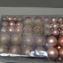 100PCS Christmas Ball Ornaments for Tree, Shatterproof Plastic Holiday Baubles Set in Assorted Sizes and Finishes, Christmas Tree Decorations for Home, Office, Party, Indoor Outdoor Use, Rose Gold (100psc)