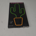 Isaac Jacobs 19 x 10 inch LED Neon Green Cactus with Yellow Planter Wall Sign for Cool Light, Wall Art, Bedroom Decorations, Home Accessories, Party, and Holiday Dcor: Powered by USB Wire (CACTUS)