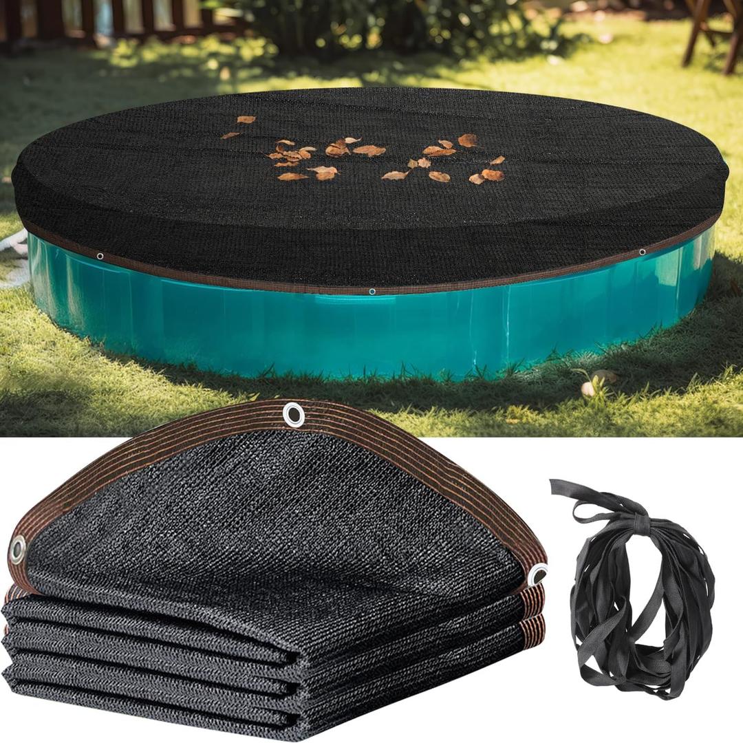 Pool Leaf Net Cover 24 ft Round, Fine Mesh Leaf Net for Above Ground Pool, Winter Pool Cover 24 ft Round Above Ground, Cover Size: 27-Feet Dia (Includes 3-feet Overlap)