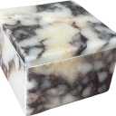 Natural Marble Ring Jewelry Box Cotton Swab Storage Box with Lid Storage Box (Calacatta Violet)