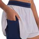 PATPAT Girls 2-in-1 Shorts, Ultra-Light Quick-Dry Active Shorts with Bamboo Viscose Liner for Kids Soccer Dance Biker Sports (Gray, L)