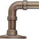 Decopolitan 5/8" Pipe Wrap Around Curtain Rod Set, 28 to 48 Inches, Dark Bronze