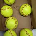 6pcs Yellow Sports Fastpitch Softballs, 11" Practice Softball Balls, Unmarked & Leather Covered Training Ball for Games, Practice and Training
