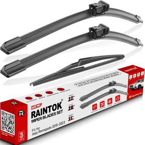 Windshield Wiper Blades Replacement for 2015-2023 Jeep Renegade Original Factory Quality Front Rear Wipers Blade Set for My Car - 22" 20" 11" (Pack of 3)