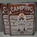 LANOLU Camping Sign, 12x16 inches, Rustic Tin Wall Mount, Funny Camping Rules Decor for RV, Camper, or Home, Pack of 2