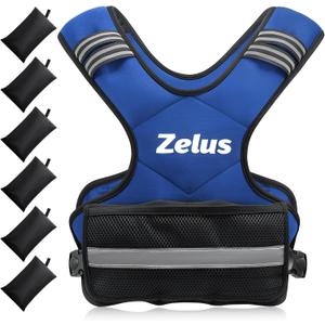 ZELUS Weighted Vest for Men and Women | 11-20lb Vest with 6 Ironsand Weights for Home Workouts | Adjustable Body Weight Vest Exercise Set for Cardio and Strength Training
