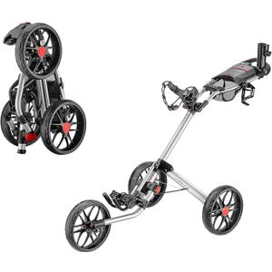 CaddyTek Caddylite 15.3 V2 Golf Push Cart, Deluxe Quad-Fold, Lightweight, 3 Colors (Silver)