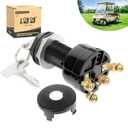 10L0L 12 Volt Ignition Key Switch for Club Car DS, Limo, Turf, Carryall 1 & 2 1996-up Gas Golf Cart, OEM 101826301, 1012505