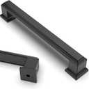 Asidrama 5 Pack 5 Inch(128mm) Matte Black Kitchen Cabinet Handles Cabinet Pulls Kitchen Cabinet Hardware for Cupboard Drawer Pulls