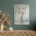 daktenn Floral Canvas Wall Art Bathroom Wall Art Pictures Wall Decor Home Decor Wall Decor for Bedroom Livingroom (Silver Framed, 18" x 24")