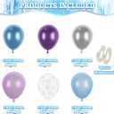2 x 60pcs Snow Balloons - 12 Inch Purple & Blue Latex Helium Balloons for Birthday Party Arch Garland Kit - Boys & Girls Themed Decorations