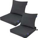 Deep Seat Cushions, Outdoor Cushions, Patio Furniture Cushions, Deep Seat & Back Cushion Patio Cushions with Rmoveable Cover for Backyard Couch Sofa Fade Resistant (22x24x4 in, Black Grey)