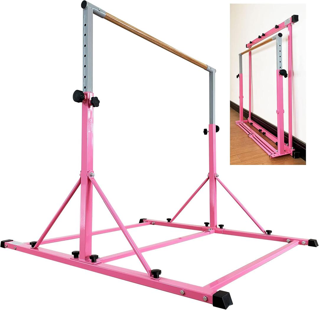 Marfula Gymnastic Bar For Kid and Teenage of 3-25, 5Ft/8 FT Base Length 4Ft Width 5Ft Adjust Height, Gymnastic Kip Bar For Gymnast, Gymnastic Training Equipment For Professional Training Home Club Use
