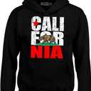 shop4ever California State Flag Bear Hoodie Sweatshirts (Small, Black)