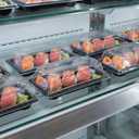 Restaurantware Roku 5.4 x 3 Inch Sushi Trays 100 Disposable Sushi Containers With Lids - Small Rectangle Black Plastic To Go Containers Take Out Containers For Appetizers Entrees or Desserts