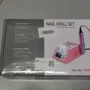 20000RPM Electric Nail Drill Professional Nail File Drill Acrylic Nails Kit for Manicure Gel Nail Polish Remover with 1 Pack of Sanding Bands(Pink)