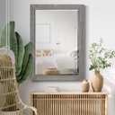 Wexford Home Gray Rustic Mirror Rectangular Barnwood Framed Wall Mirror for Home Decor, Vertical or Horizontal Hanging, 41x29