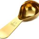 4 x Coffee Scoop Durable 18/8 Stainless Steel Measuring Coffee Scoop 2 Tablespoon Reusable Measure Spoon Good Size For Coffee Canister Easy To Storage(Golden)