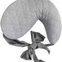 Boppy Anywhere Travel Nursing Pillow, Soft Gray, Plus Sized to Petite with Stretch Belt, Portable Nursing Pillow, Breastfeeding and Bottle-Feeding Support, Machine Washable