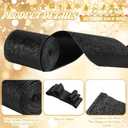 Syhood 20 Yard Glitter Ribbon Wired Edge Waterproof Sparkly Garland for Gifts Wrapping Cards Crafts Wreaths Holiday Decoration(Black,4 Inch X 20 Yard)