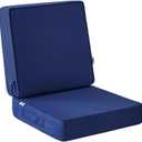 IPYNBAP Outdoor Cushions, Outdoor Chair Cushions 19x19x3 Inch, Cushions for Outdoor Furniture with Removable Cover, Waterproof & Fade Resistant Outdoor Seat Cushions for Patio, Lawn, Navy Blue, Pack of 3 