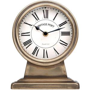 NIKKY HOME Vintage Gold Mantle Clock, Silent Non-Ticking Battery Operated Rustic Table Desk Shelf Clock for Living Room Decor