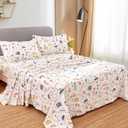 JSD Car Kids Printed Sheet Set Twin Size, 3 Piece Soft Microfiber Bed Sheets Deep Pocket