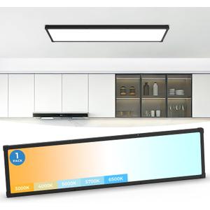 1x4 LED Flat Panel Light Surface Mount 1Pack,5CCT Selectable,Black