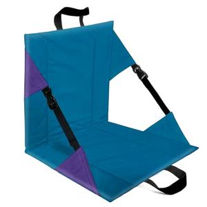 V-loude Folding Seat Cushions for Outdoor Stadiums, Portable Adjustable Bleacher Chairs Featuring Back Support and Cushions, Lightweight, Enhanced Thickness, Dirt-Resistant (Purple Blue）