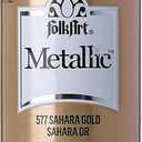 FolkArt Metallic Acrylic Paint in Assorted Colors (2 oz), 577, Sashara Gold