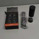 2Pack Electric Salt and Pepper Grinder Set USB Rechargeable with Warm LED Light, Adjustable Coarseness Lidaop Large Capacity Automatic Salt Pepper Mill Shakers for Kitchen, Restaurant, Outdoor, Black