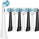 5 Pack Replacement Heads Compatible with, for 2/3/4/5/6/7/8/9/10 Series Electric Toothbrushes, Extended Bristles to Remove Deep-Seated Plaque, Black/White