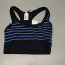 Yanekop Womens Yoga Sports Bra Longline Striped Workout Bras Supportive Scoop Neck Racerback Crop Athletic Tank Tops (Black, M)