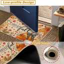 Baccessor Pumpkin Fall Kitchen Mats Set of 2, Pumpkin Floral Leaves Kitchen Rugs for Floor Low-Profile Farmhouse Fall Thanksgiving Home Decor 17x29 and 17x47 Inch