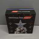 Christmas Tree Toppers Lighted with 6 Projection Modes, Christmas Star Tree Topper with Built-in LED Rotating Lights, Silver 3D Glitter Projection for Xmas Party Holiday Decorations