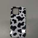 J.west Compatible with iPhone 16 Pro Max Case 6.9inch with 2 Pack Tempered Glass Screen Protectors Animal Cow Print Hybrid Cover for Girls Women Protective Phone Cases (Black White)