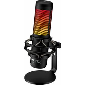 HyperX QuadCast S RGB USB Condenser Microphone for PC, PS4 and Mac, Anti-Vibration Shock Mount, Four Polar Patterns, Pop Filter, Gain Control, Gaming, Streaming, Podcasts (Black)