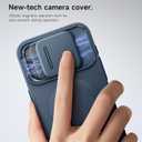 SURITCH for iPhone 15 Pro Max Case with Magnetic Camera Slide Cover and Adjustable Kickstand, Compatible with MagSafe, Shockproof Bumper Case Slim Protective Cover 6.7 Inch, Blue