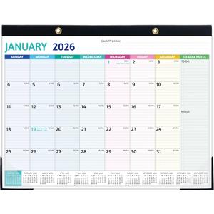 2026 Desk Calendar  Large Desk Calendar 2026, 22'' x 17'', Jan 2026  Dec 2026, 2026 Desk/Wall Calendar with Desk Pad, To-do Lists, Ruled Blocks, Corner Protectors, Lay Flat  Not Rolled