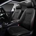 Wood Bead Car Seat Cover, Ergonomic Designed Wooden Beads Car Seat Cushion, Breathable and Cooling Pads for Cars, Trucks,Vans,SUVs and Office Chair. (Black, 2 Piece)