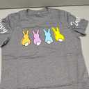 Easter Shirt Women Cute Bunny Graphic Tee Happy Easter Letter Printed Tshirts Casual Short Sleeve Easter Gift Tops Medium