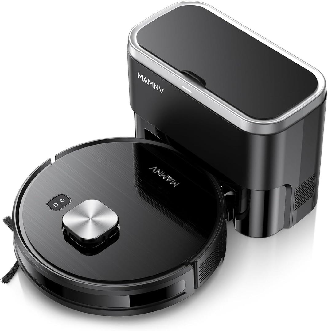 MAMNV Robot Vacuum and Mop, 11500 Pa Suction, 3-in-1 Robotic Vacuum with Smart LiDAR Navigation, 90 Day Self-Emptying,160 Min Runtime,App/Alexa/Voice Control, Ideal for Pet Hair, Carpet & Hard Floor (Silver)