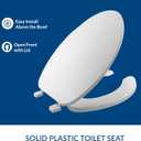 BEMIS 175 Commercial Open Front Plastic Toilet Seat, Heavy Duty Industrial Seat with Lid, Elongated, White
