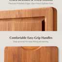 JINGNING Deep-Carbonized Bamboo Cutting Board Set for Kitchen with Wood Storage Stand, Deep Juice Grooves, Easy-Grip Handles & Non-Slip Pads, Premium Kitchen Gift