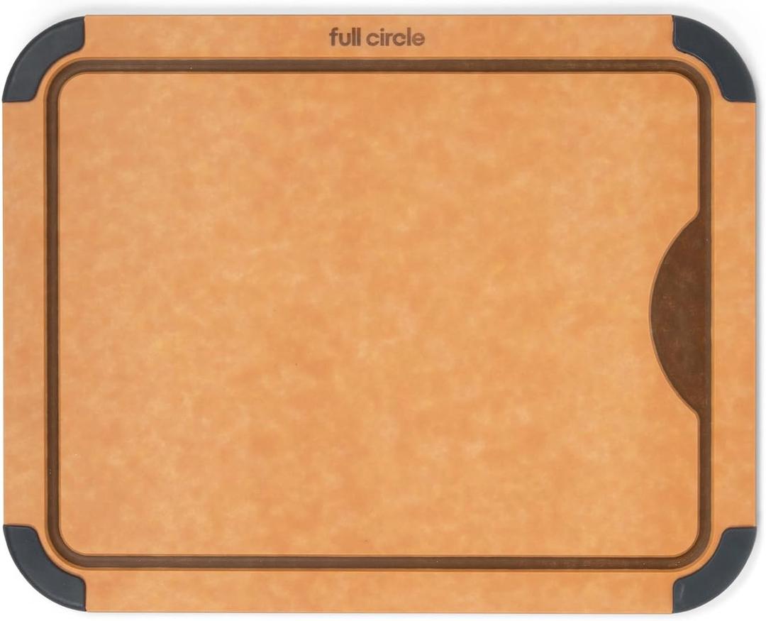 Full Circle Chop To It Everyday Cutting Board – 11”x14" – Dishwasher Safe, Reversible & Lightweight, Naturally Bonded Kraft Paper, Non-Slip Feet with Juice Groove