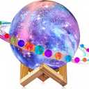 LOGROTATE Moon Lamp, Kids Night Light, 16 Colors Galaxy Lamp 3D Printing LED Moon Light with Stand, Remote&Touch Control, USB Rechargeable Gift for Women Kids Birthday, Bedroom Home Decor, 5.98 inch